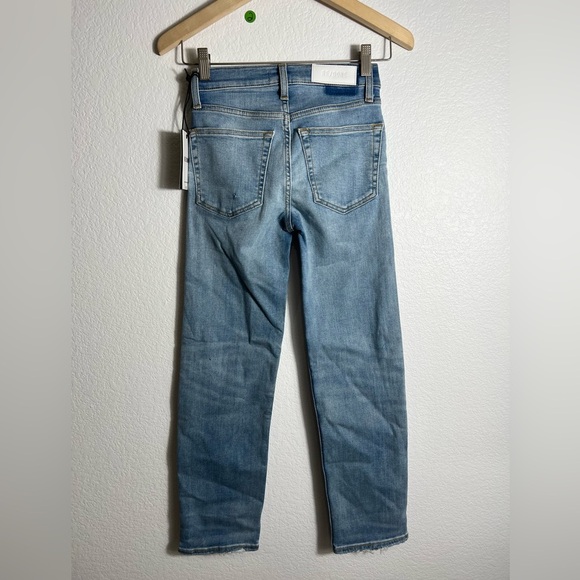 New with imperfections RE/DONE Mid Rise Stovepipe blue jeans 23 - Picture 2 of 8